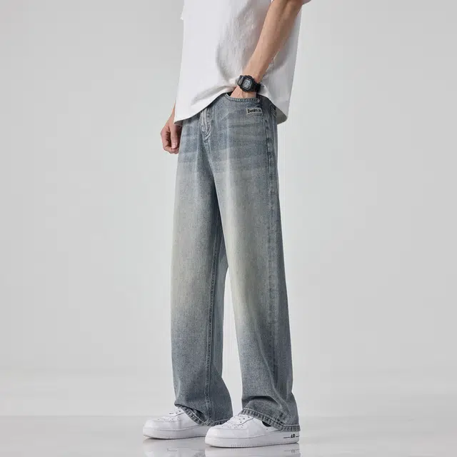 金盾 夏季男直筒宽松牛仔裤 男款