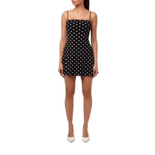 NAKED WARDROBE Polka Dot A-Line Mini Dress Mesh