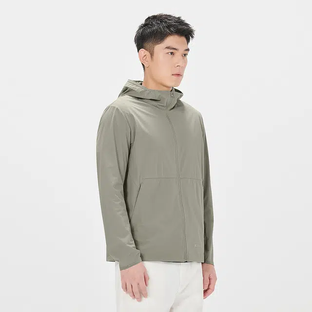 利郎 轻薄商务休闲连帽纯色空调服皮肤衣夹克外套 男款