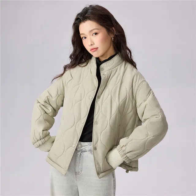 佐丹奴 双面穿立领葫芦绗缝棉衣外套棉服 女款