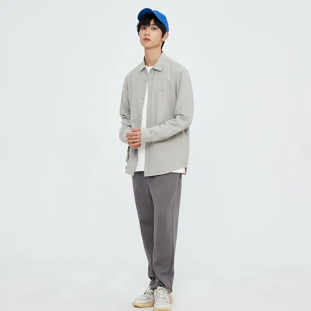 美特斯邦威 打底衫休闲纯棉长袖衬衫 男款