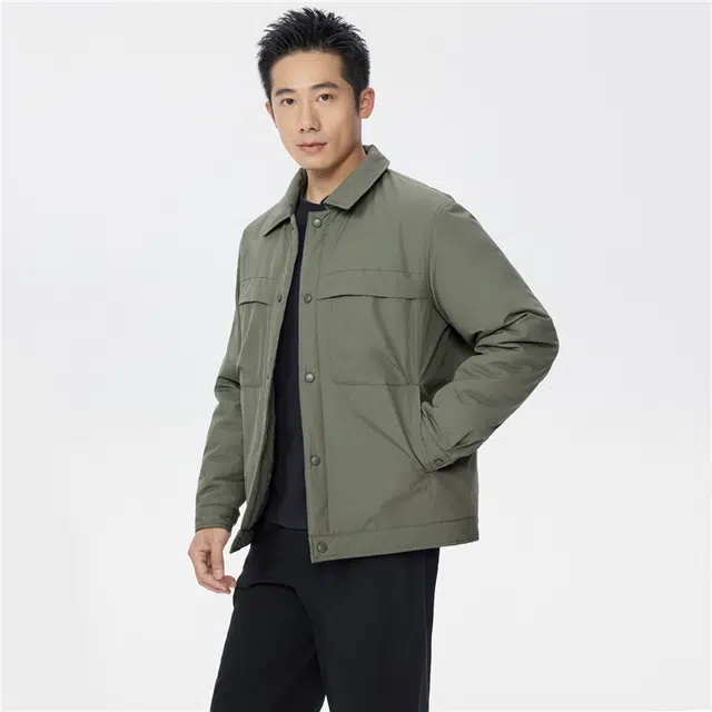 佐丹奴 立体口袋翻领梭织棉衣外套棉服 男款