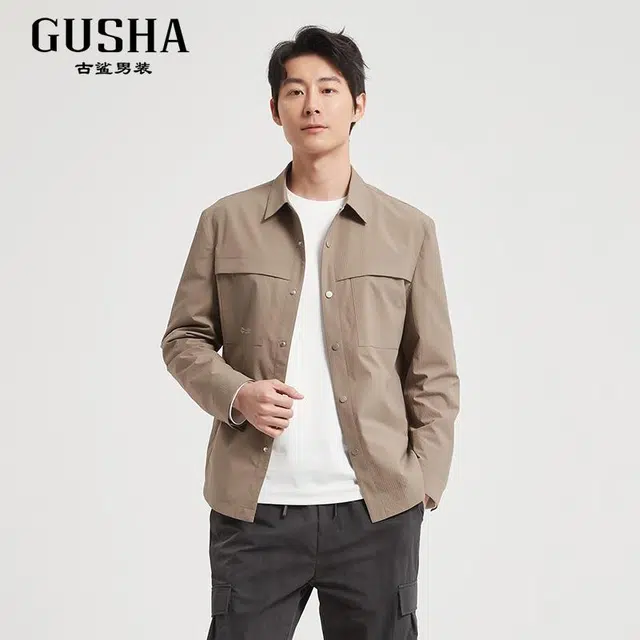 古鲨 现代都市高级时尚肌理工装夹克外套 男款