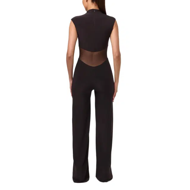 NAKED WARDROBE Mesh Wide Leg Jumpsuit Hourglass