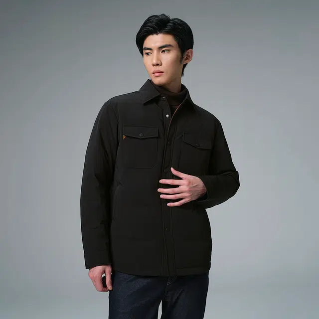 利郎 都市休闲防泼水翻领易打理保暖外套通勤休闲保暖冬季羽绒服 男款