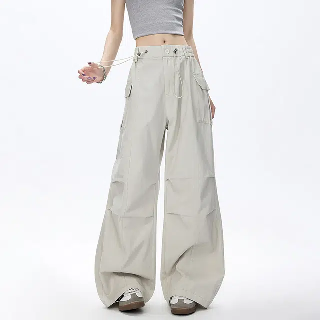 金盾 大码阔腿工装裤美式显瘦直筒宽松休闲裤 男女同款