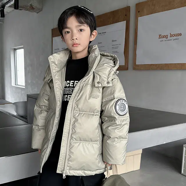 雅鹿棉衣 连帽舒适简约长袖洋气 银色 青少年