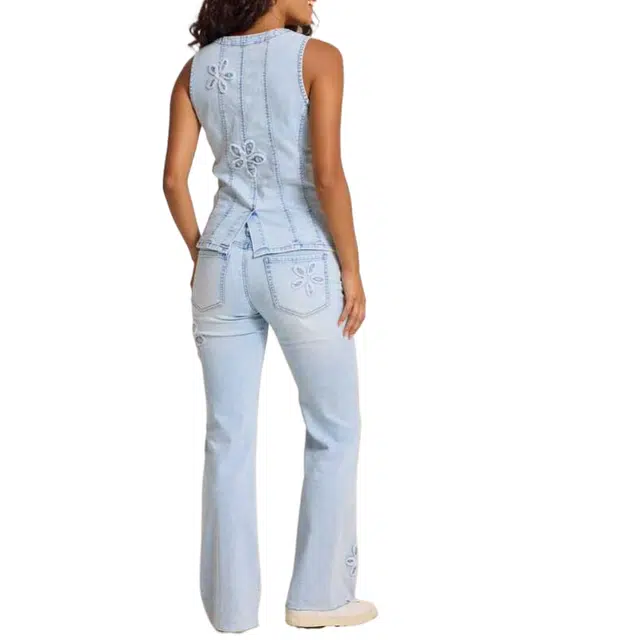 ALTAR'D STATE Belle Floral Denim Vest