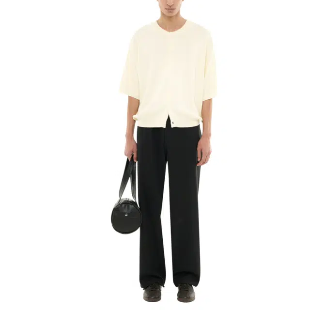 BESLOW FINE KNIT HALF SLEEVE CARDIGAN IVORY