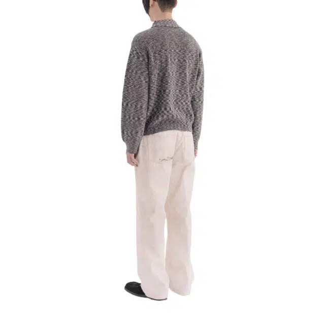 BESLOW MIXED COLOR COLLAR KNIT