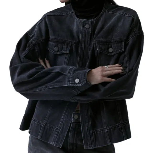 TREEMINGBIRD One Button Denim Set-up Jacket