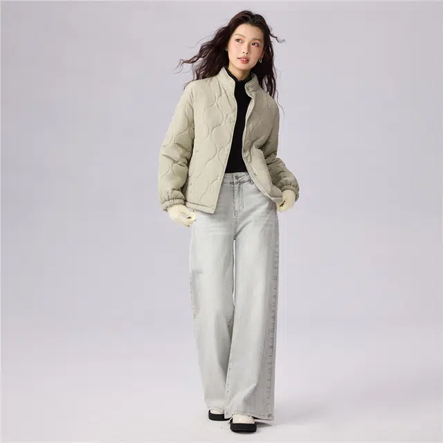 佐丹奴 双面穿立领葫芦绗缝棉衣外套棉服 女款