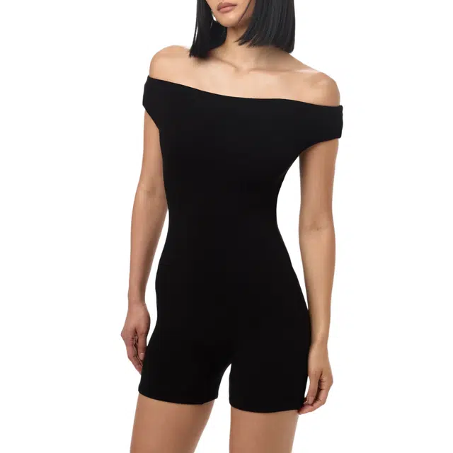 NAKED WARDROBE Off-Shoulder Romper Smooth