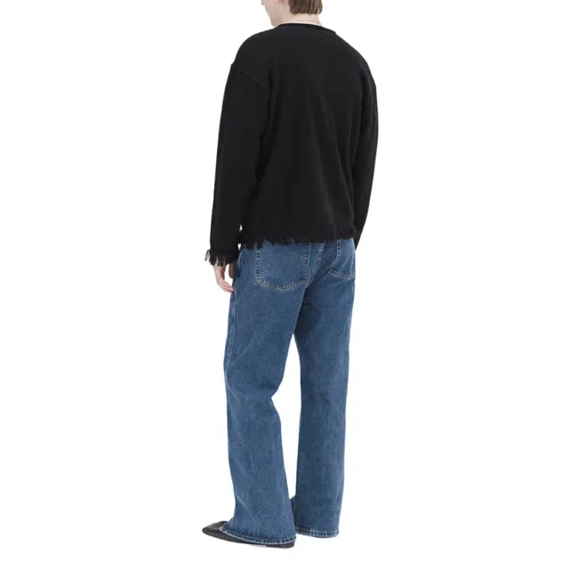 BESLOW FRONT SLIT DENIM PANTS WASHED