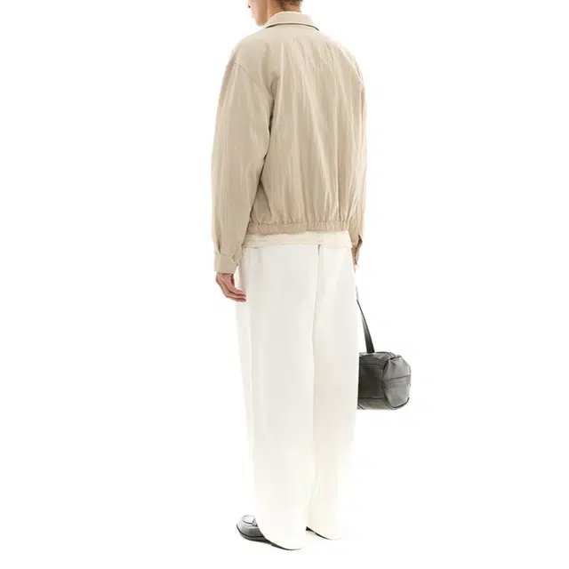 BESLOW WIDE FIT TWO TUCK LINEN DENIM PANTS
