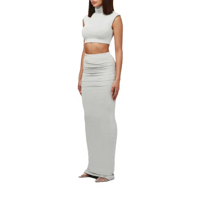 NAKED WARDROBE Turtleneck Sleeveless Crop Top NW