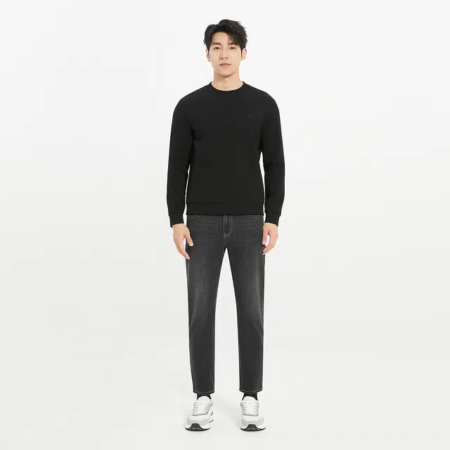 利郎 商务休闲纯色圆领质感简约百搭秋季卫衣 男款