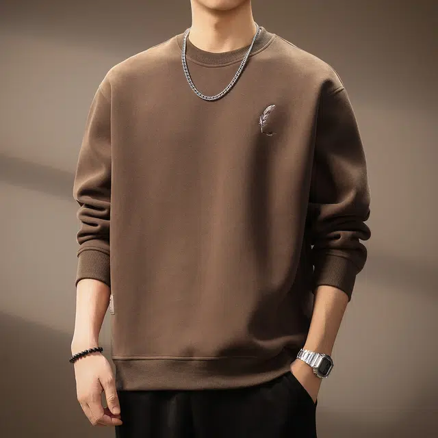 贵色 美式复古学院风纯色简约刺绣套头重磅潮流时尚百搭日常穿搭舒适休闲卫衣 男女同款