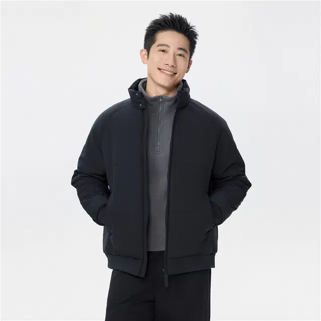 佐丹奴 立领插肩袖梭织棉衣外套棉服 男款