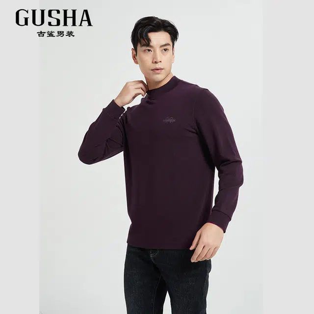 古鲨 山羊绒简约百搭中高领长袖卫衣 男款