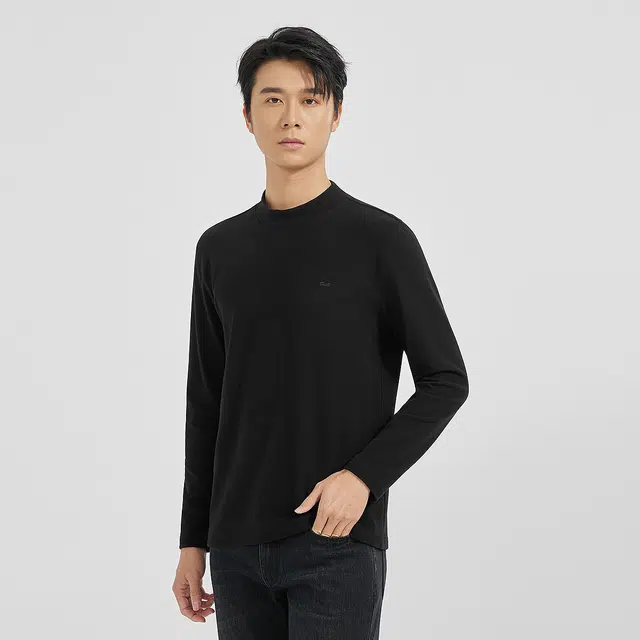 利郎 商务休闲纯色半高领弹力修身卫衣 男款