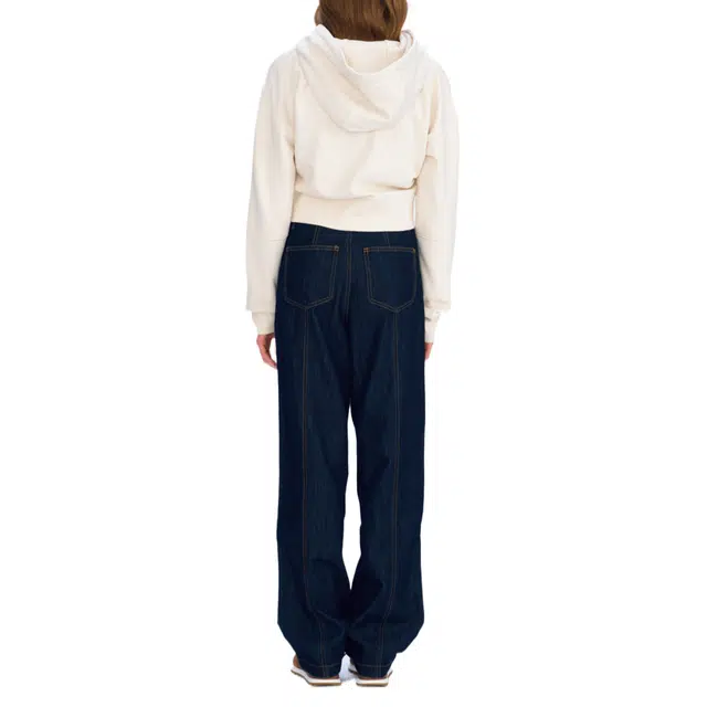 MARITHE FRANCOIS GIRBAUD W CLASSIC LOGO CROP HOODIE ZIPUP