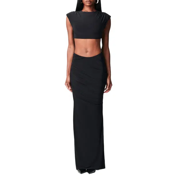 NAKED WARDROBE Hourglass Scoop Waist Maxi Skirt