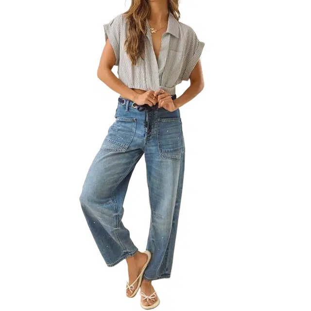 ALTAR'D STATE Jenise Striped Crossover Crop Top