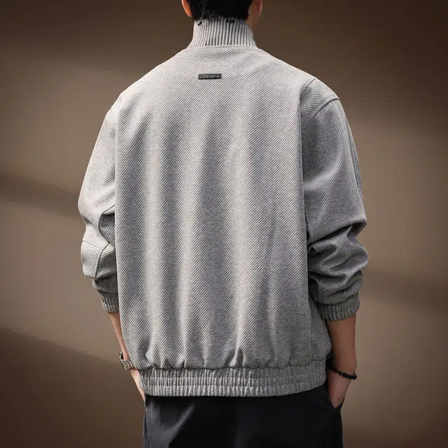 贵色 穿搭美式高街风复古运动潮流百搭拼接纹理休闲立领夹克外套 男女同款