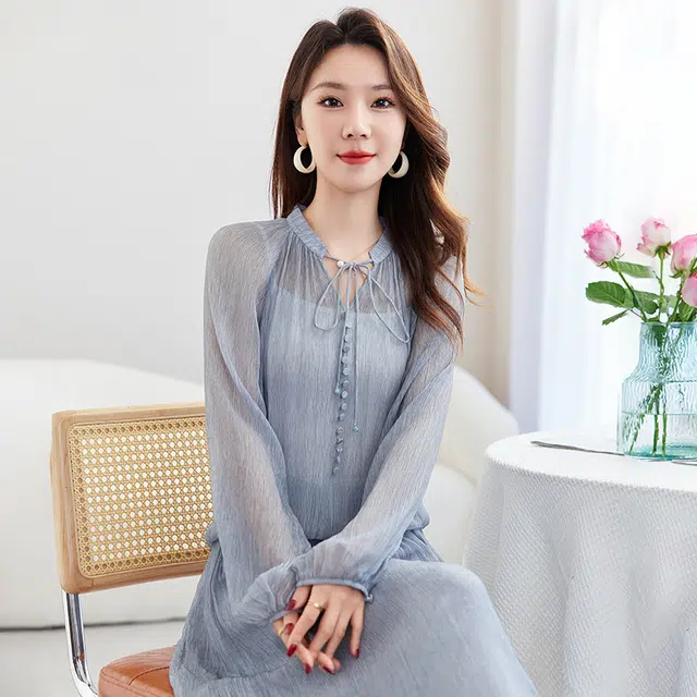 水墨佳人 真丝顺纡上衣 女款