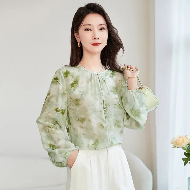 水墨佳人 桑蚕丝长袖衬衫 女款