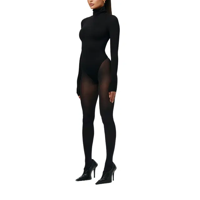 NAKED WARDROBE Turtleneck Bodysuit NW