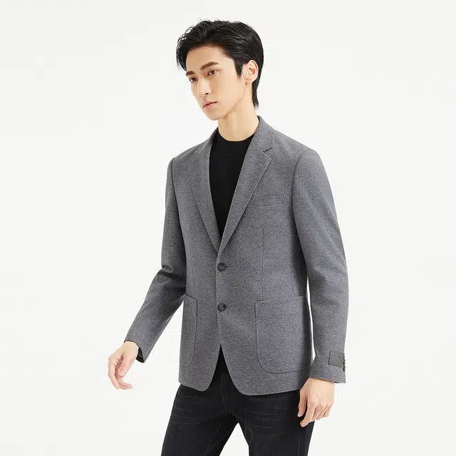 利郎 休闲百搭绵羊毛混纺商务西服简约通勤长袖西装 男款