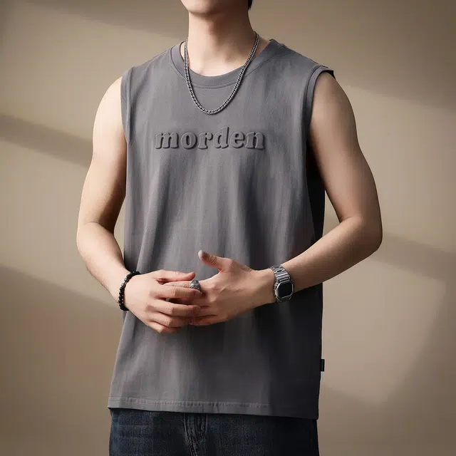 贵色 高街坎肩复古透气舒适字母钢印无袖背心 男女同款