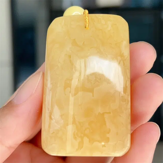 灵运宝 转运招财俄原石原矿平安无事牌无优化无烤色一物一图 蜜蜡 吊坠 男女同款情侣款