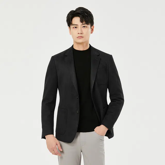 利郎 商务休闲平驳领纯色简约百搭舒适长袖西装 男款