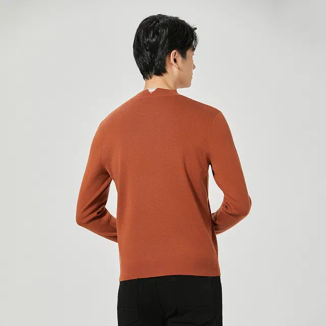 利郎 可机洗半高领提花易打理质感简约百搭冬季毛衣 男款