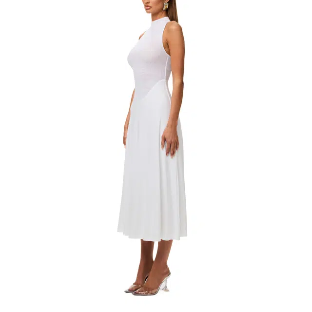 NAKED WARDROBE Mesh Sleeveless Midi Dress Hourglass