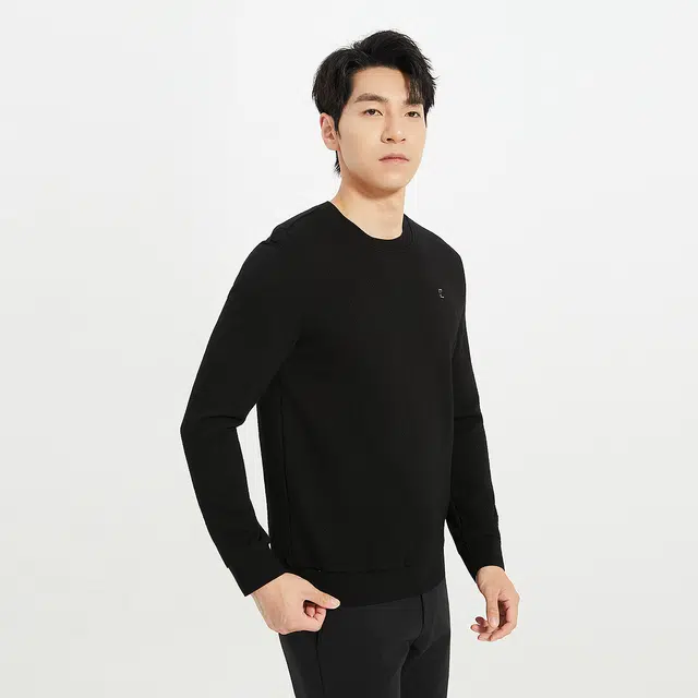 利郎 都市休闲肌理提花圆领质感时尚潮流秋季卫衣 男款