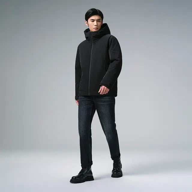 利郎 功能商旅三防连帽加绒保暖商务通勤羽绒服 男款