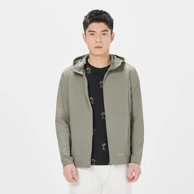利郎 轻薄商务休闲连帽纯色空调服皮肤衣夹克外套 男款