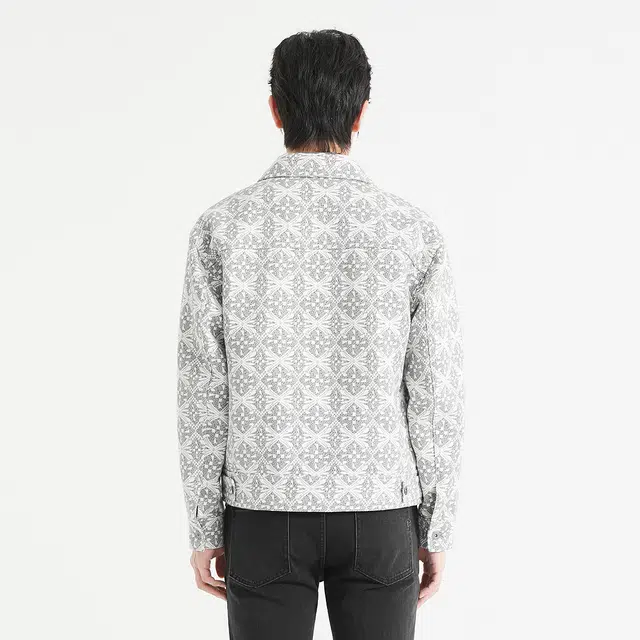 利郎 休闲满版提花时尚百搭潮流翻领短款秋季夹克外套 男款