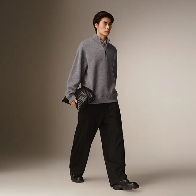 PEACEBIRD MEN Half Neck Knit Sweater