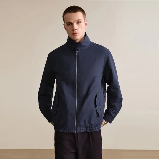 佐丹奴 纯色立领梭织哈灵顿外套夹克 男款