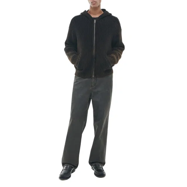 BESLOW OVERSIZED HOOD KNIT ZIP UP
