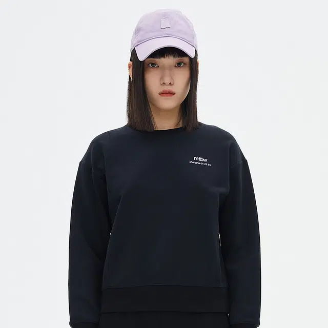 美特斯邦威 字母印花圆领套头宽松长袖卫衣 女款