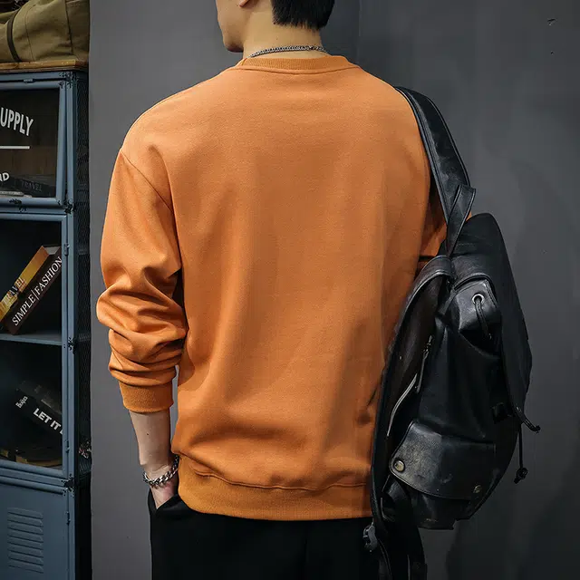 前进牛 美式经典复古潮牌极简风轻奢刺绣潮流印花圆领痞帅外套休闲户外百搭长袖上衣卫衣 男款