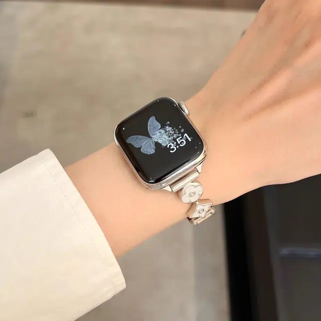 老佳 苹果适用 手表表带 皮质 金属材质 接头皮质表带男女通用