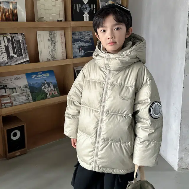 雅鹿棉衣 连帽舒适简约长袖洋气 银色 青少年