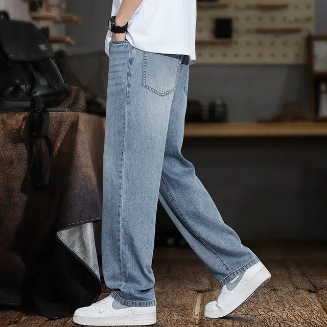遨宇 美式经典复古潮流极简风直筒裤薄款休闲户外百搭长裤子牛仔裤 男款
